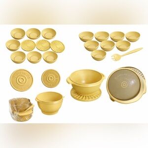 Vintage Tupperware Harvest Gold Bowl Set USA Made 1970s Mixing Serving Lot